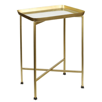 Sterling 26.25" Industrial Classic Metal Foldable Rectangular End Table and Side Table with Removable Tray Top